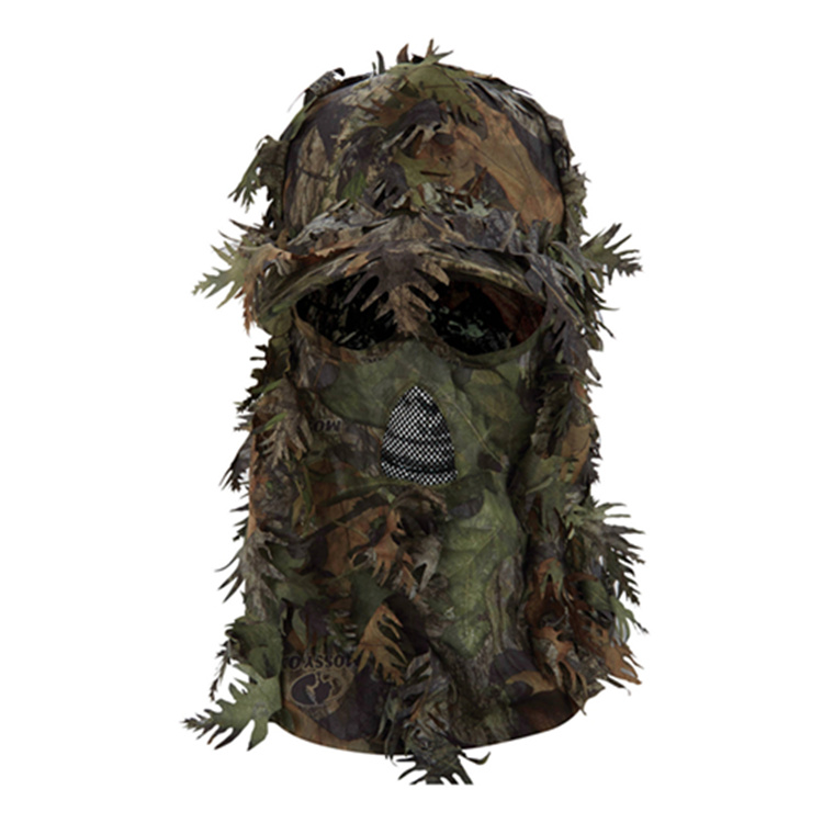 Camouflage Cap,Wholesale custom Hunting Game Face Gear Leafy Cap